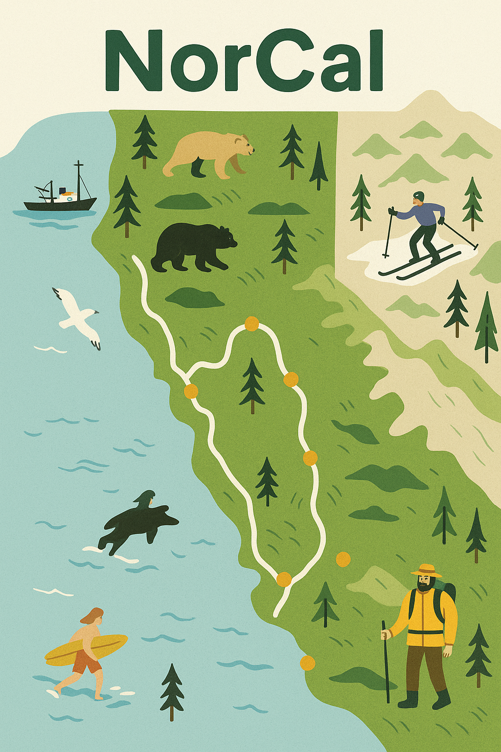 Map of Northern California regions served