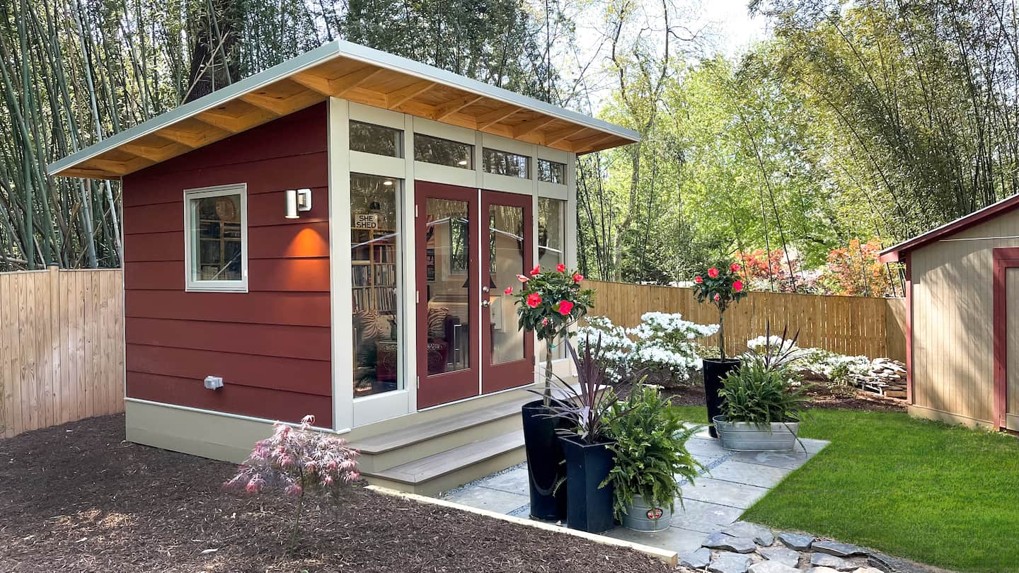 U.S. Made Steel Backyard Office Granny Flat Tiny Home Kit with Patio