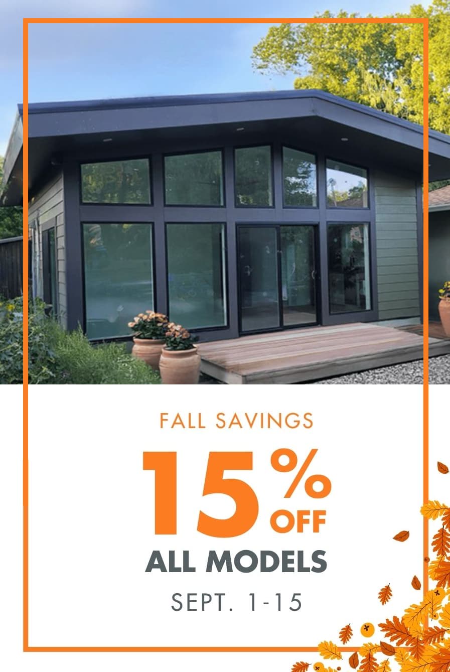 Fall savings - 15% off all models
